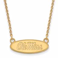 Mississippi Rebels NCAA Sterling Silver Gold Plated Small Pendant Necklace