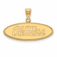 Mississippi Rebels NCAA Sterling Silver Gold Plated Medium Pendant