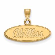 Mississippi Rebels NCAA Sterling Silver Gold Plated Small Pendant