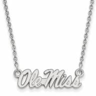 Mississippi Rebels Sterling Silver Small Pendant Necklace