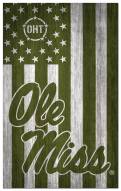 Mississippi Rebels OHT Military Green Flag 11" x 19" Sign