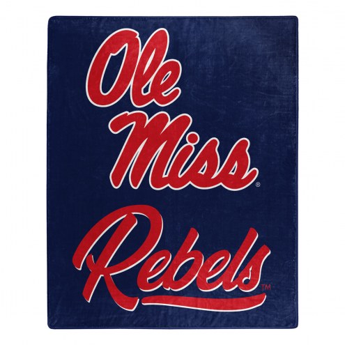 Mississippi Rebels Signature Raschel Throw Blanket
