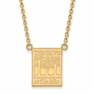 Mississippi Rebels Sterling Silver Gold Plated Large Pendant Necklace