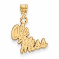 Mississippi Rebels Sterling Silver Gold Plated Small Pendant