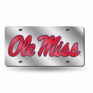 Mississippi Rebels Silver Laser License Plate