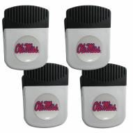 Mississippi Rebels 4 Pack Chip Clip Magnet with Bottle Opener