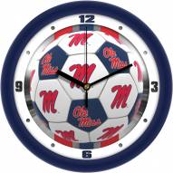 Mississippi Rebels Soccer Wall Clock