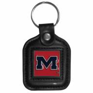 Mississippi Rebels Square Leather Key Chain