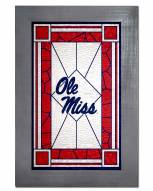 Mississippi Rebels Stained Glass with Frame