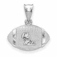 Mississippi Rebels Sterling Silver Football with Logo Pendant