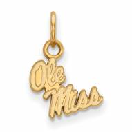 Mississippi Rebels Sterling Silver Gold Plated Extra Small Pendant