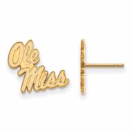 Mississippi Rebels Sterling Silver Gold Plated Small Post Earrings