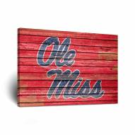 Mississippi Rebels Weathered Canvas Wall Art