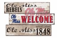 Mississippi Rebels Welcome 3 Plank Sign