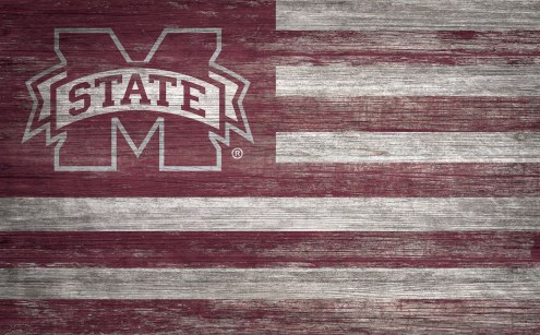 Mississippi State Bulldogs 11&quot; x 19&quot; Distressed Flag Sign