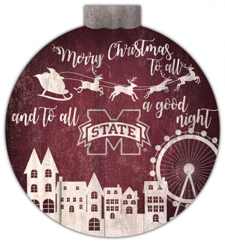 Mississippi State Bulldogs 12&quot; Christmas Village Wall Art