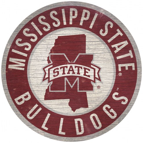 Mississippi State Bulldogs 12&quot; Circle with State Sign