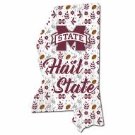 Mississippi State Bulldogs 12" Floral State Sign