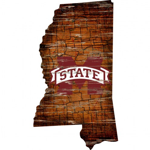 Mississippi State Bulldogs 12&quot; Roadmap State Sign