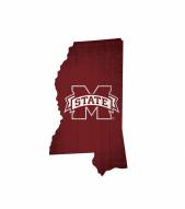 Mississippi State Bulldogs 12" Team Color Logo State Sign