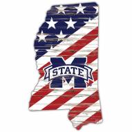 Mississippi State Bulldogs 12" USA State Cutout Sign