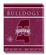 Mississippi State Bulldogs 16" x 20" Coordinates Canvas Print