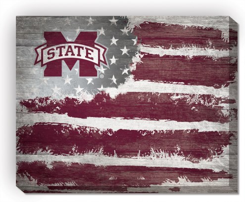 Mississippi State Bulldogs 16&quot; x 20&quot; Flag Canvas Print
