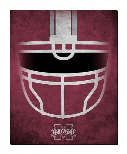 Mississippi State Bulldogs 16&quot; x 20&quot; Ghost Helmet Canvas Print