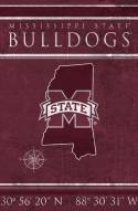 Mississippi State Bulldogs 17" x 26" Coordinates Sign