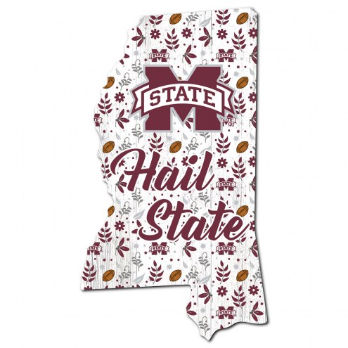 Mississippi State Bulldogs 24&quot; Floral State Sign