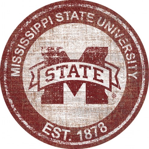 Mississippi State Bulldogs 24&quot; Heritage Logo Round Sign