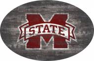 Mississippi State Bulldogs 46" Distressed Wood Oval Sign