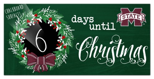 Mississippi State Bulldogs 6&quot; x 12&quot; Chalk Christmas Countdown Sign