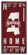 Mississippi State Bulldogs 6" x 12" Coordinates Sign