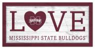 Mississippi State Bulldogs 6" x 12" Love Sign