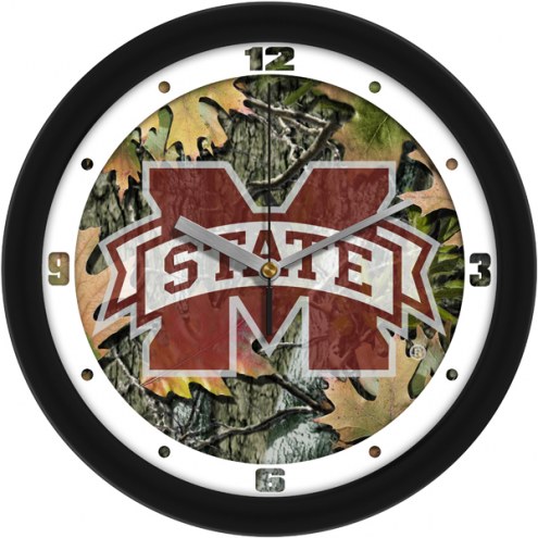 Mississippi State Bulldogs Camo Wall Clock