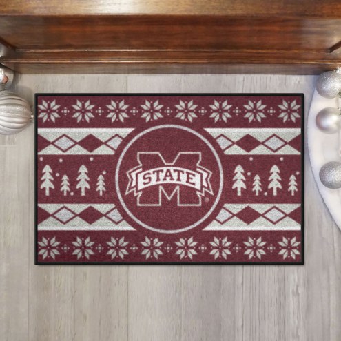 Mississippi State Bulldogs Christmas Sweater Starter Rug