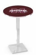 Mississippi State Bulldogs Chrome Bar Table with Square Base