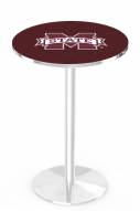 Mississippi State Bulldogs Chrome Pub Table with Round Base