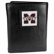 Mississippi State Bulldogs Deluxe Leather Tri-fold Wallet in Gift Box