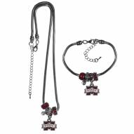 Mississippi State Bulldogs Euro Bead Necklace & Bracelet Set