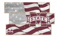 Mississippi State Bulldogs Flag 3 Plank Sign