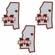 Mississippi State Bulldogs Home State Decal - 3 Pack