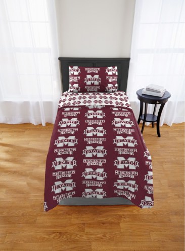Mississippi State Bulldogs Rotary Twin Bed in a Bag Set