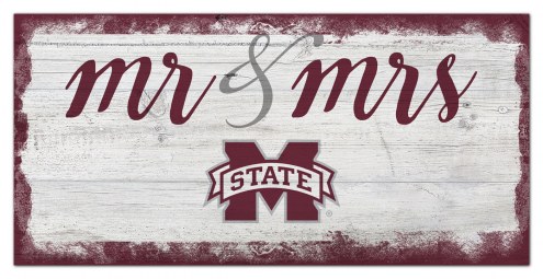 Mississippi State Bulldogs Script Mr. & Mrs. Sign