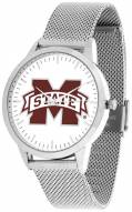 Mississippi State Bulldogs Silver Mesh Statement Watch