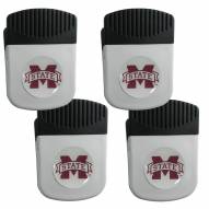 Mississippi State Bulldogs 4 Pack Chip Clip Magnet with Bottle Opener