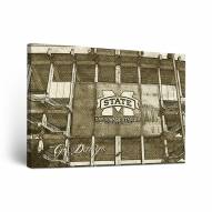 Mississippi State Bulldogs Sketch Canvas Wall Art