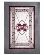 Mississippi State Bulldogs Stained Glass with Frame
