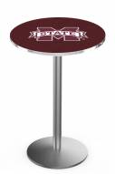 Mississippi State Bulldogs Stainless Steel Bar Table with Round Base